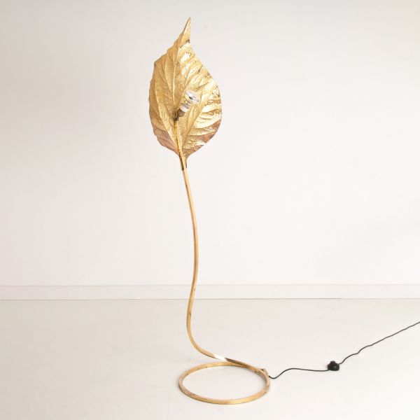 Single Leaf Floor Lamp by Tommaso Barbi for Carlo Giorgi, Italian c.1970